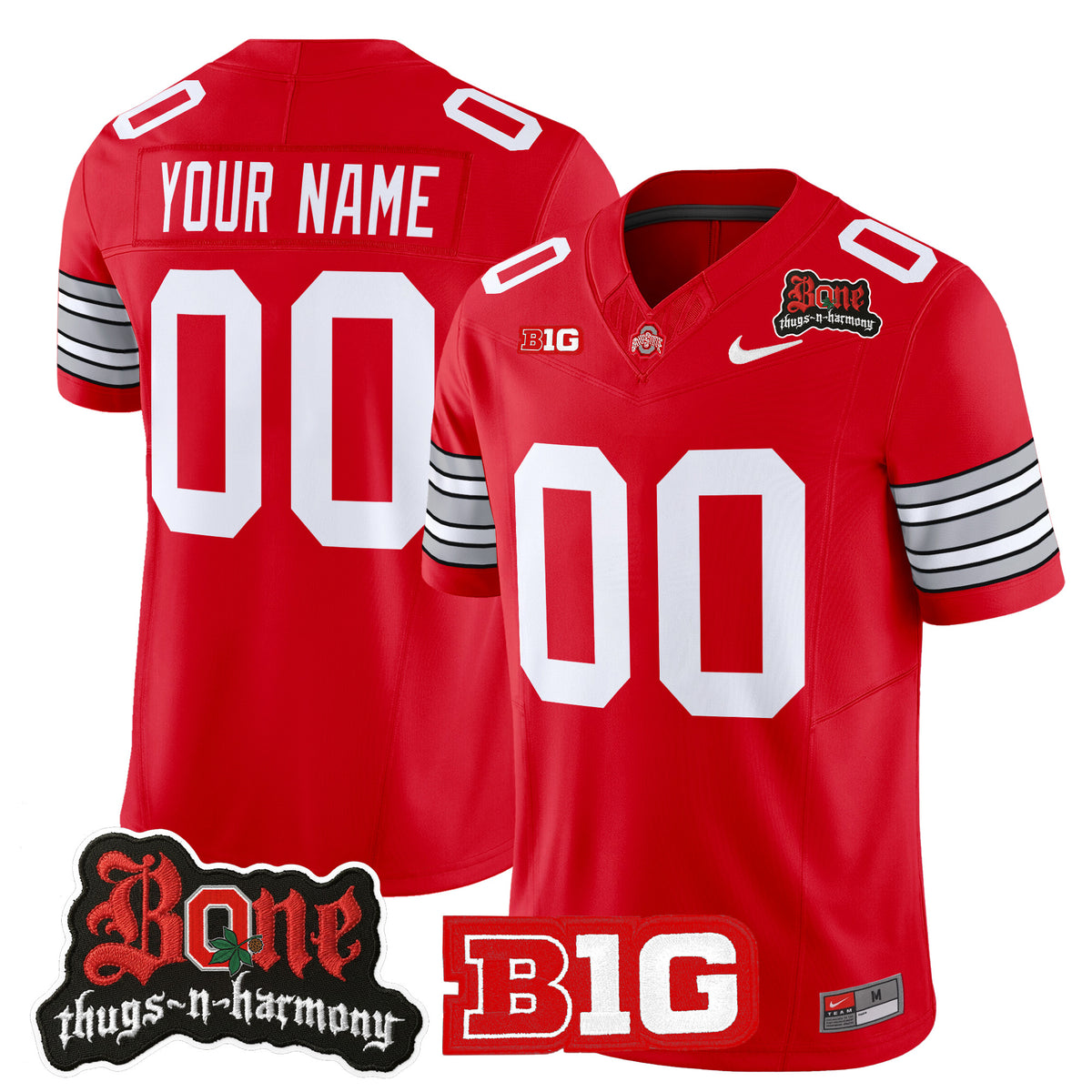 Ohio State Buckeyes x Bone Thugs-N-Harmony Vapor Limited Custom Jersey - Heritage Stripe Edition - All Stitched