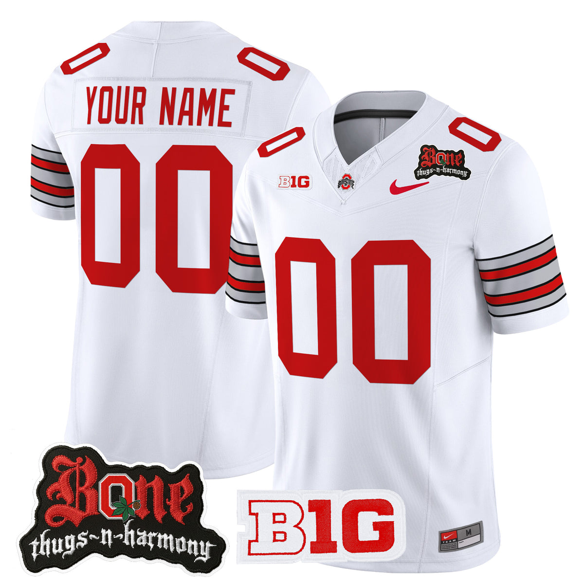 Ohio State Buckeyes x Bone Thugs-N-Harmony Vapor Limited Custom Jersey - Heritage Stripe Edition - All Stitched