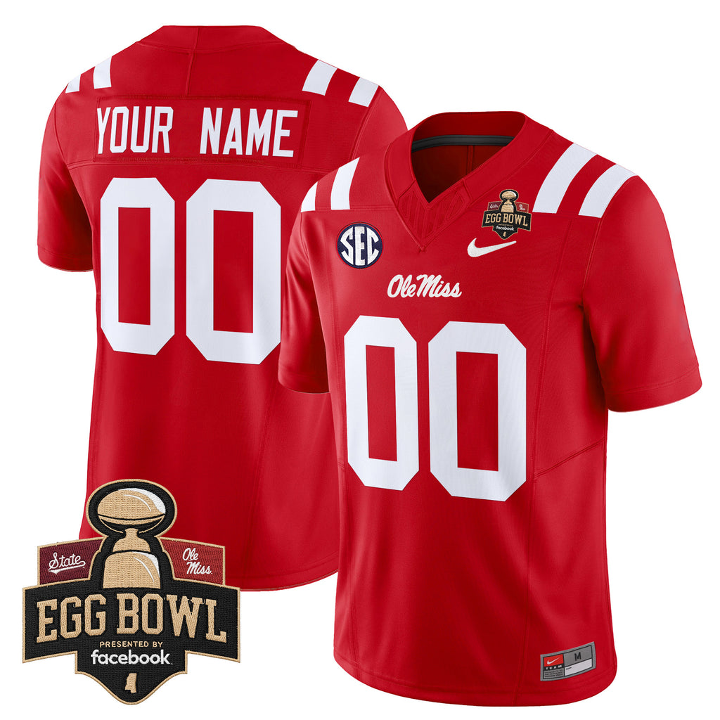 Ole Miss Rebels 2025 Egg Bowl Vapor Limited Custom Jersey - All Stitched