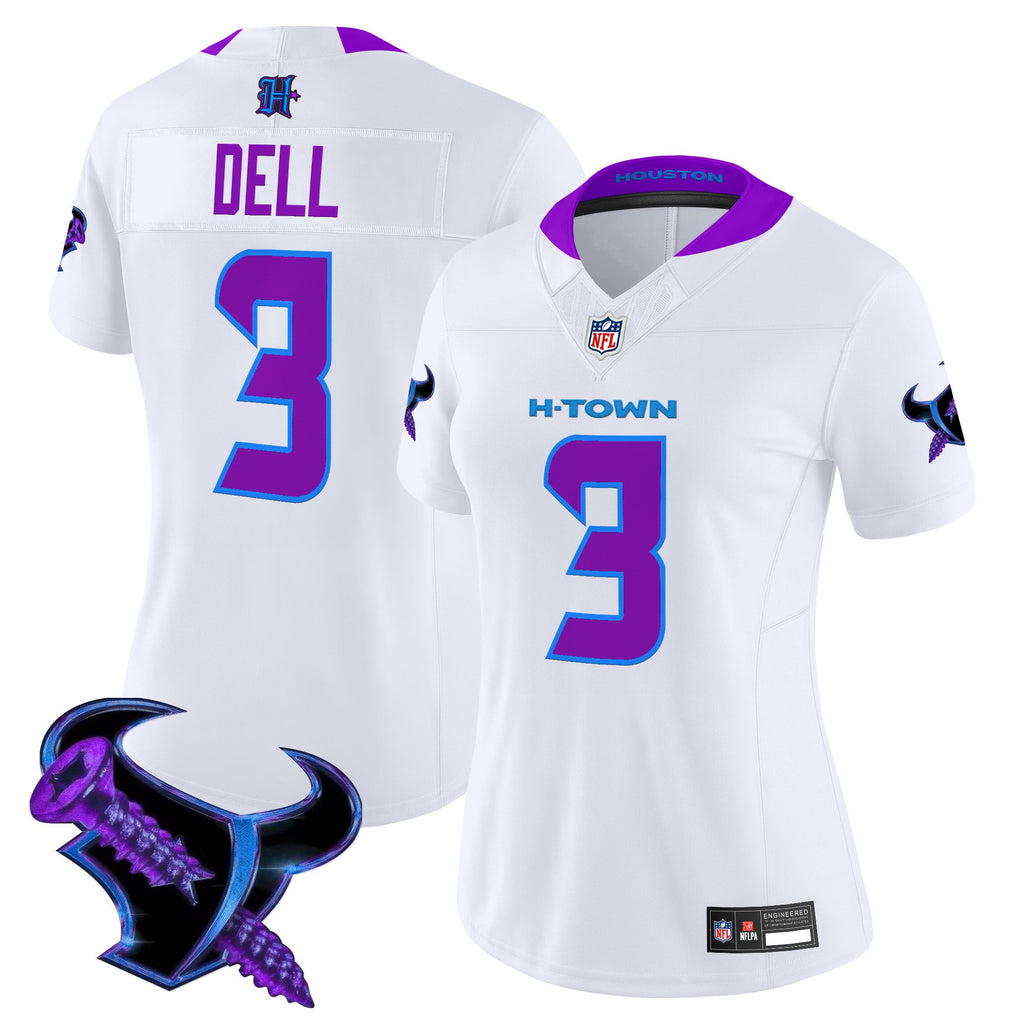 Women's Houston Texans 2025 DJ Screw Vapor Limited Jersey - All Stitched
