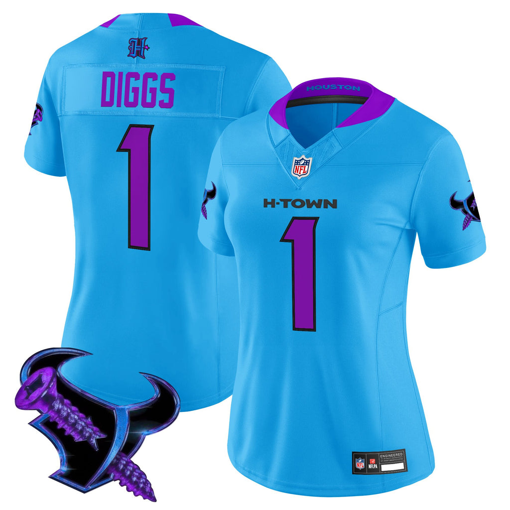 Women's Houston Texans 2025 DJ Screw Vapor Limited Jersey - All Stitched