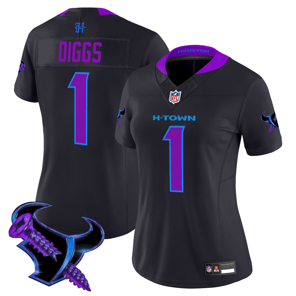 Women's Houston Texans 2025 DJ Screw Vapor Limited Jersey - All Stitched