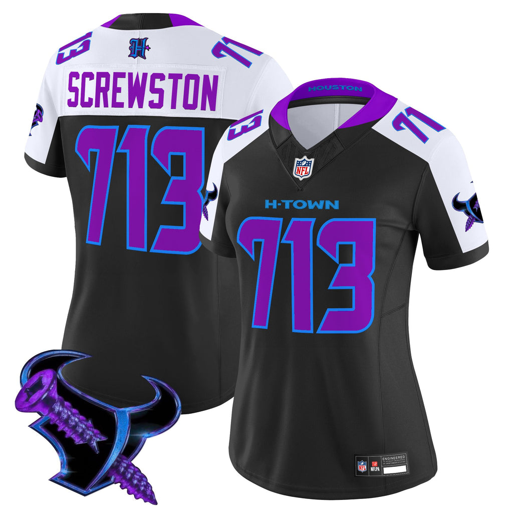 Women's Houston Texans 2025 DJ Screw Vapor Limited Jersey - All Stitched