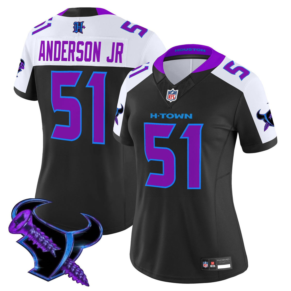 Women's Houston Texans 2025 DJ Screw Vapor Limited Jersey - All Stitched