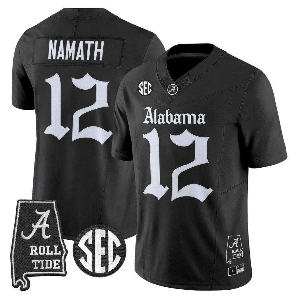 Men's Alabama Crimson Tide 'Gothic Edition' Vapor Limited Jersey - Alabama Map - All Stitched