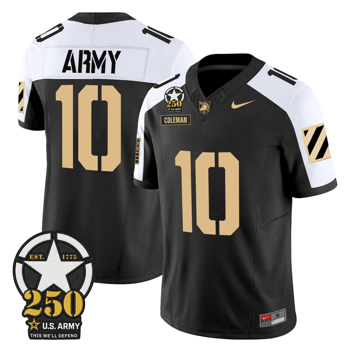 Men's Army Black Knights 250th Anniversary Patch Vapor Limited Jersey - All Stitched