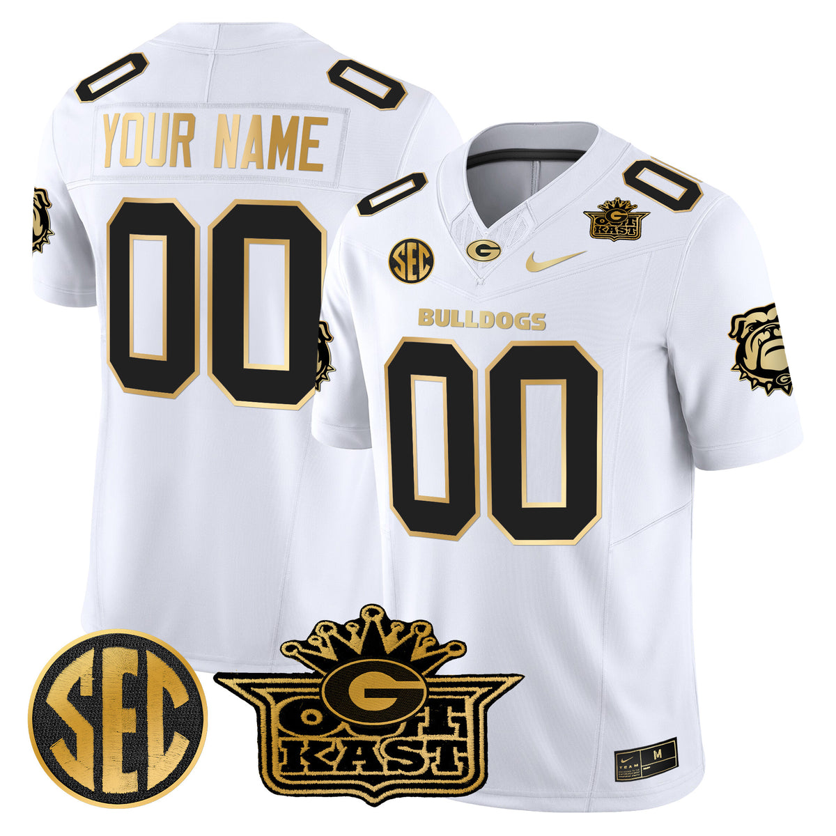 Outkast x Georgia Bulldogs Gold Vapor Limited Jersey - All stitched