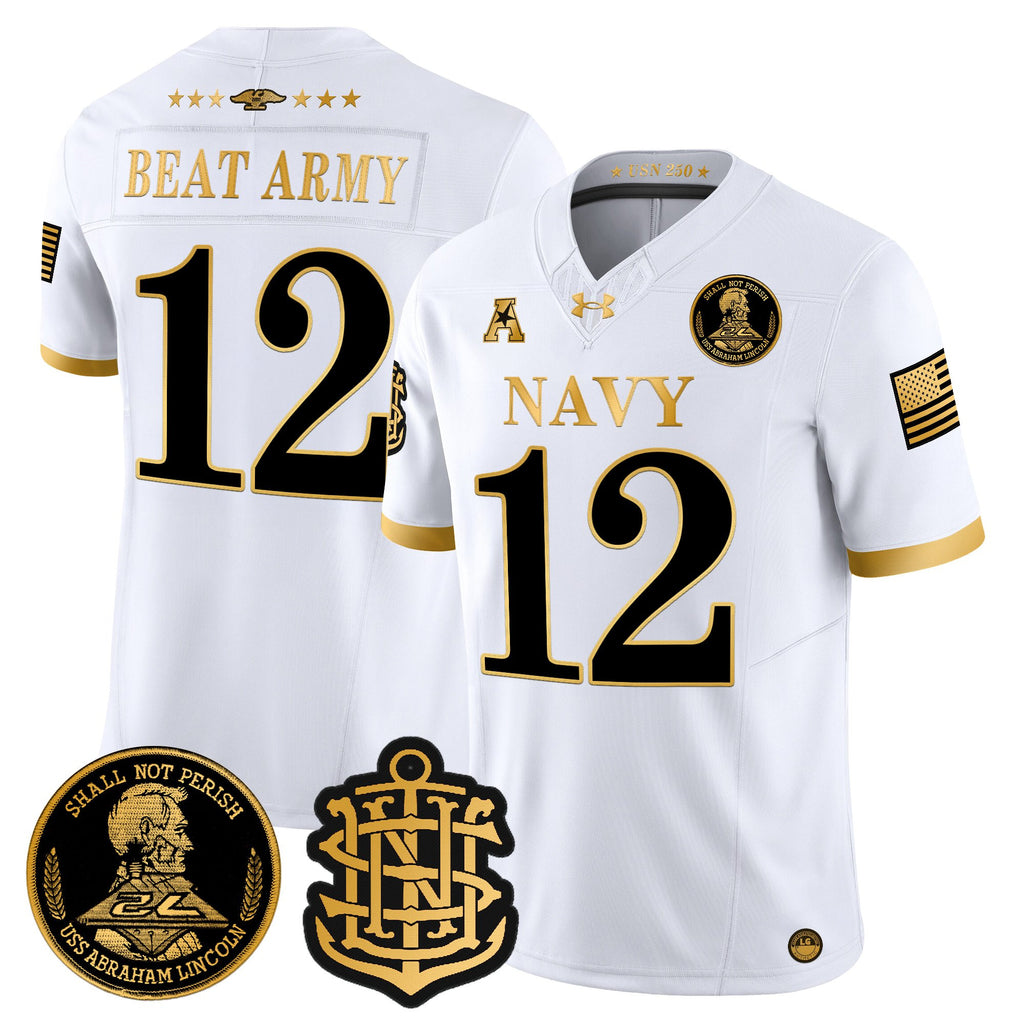 Men's Navy Midshipmen 250th Anniversary Gold Vapor Limited Jersey - All Stitched