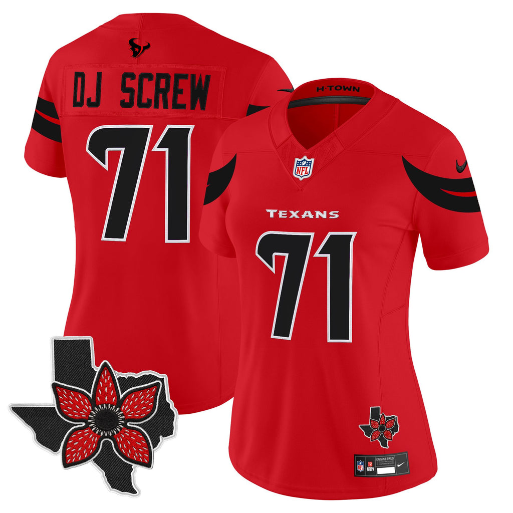 Women's Houston Texans 'Stranger Things Edition' Vapor Limited Jersey - All Stitched