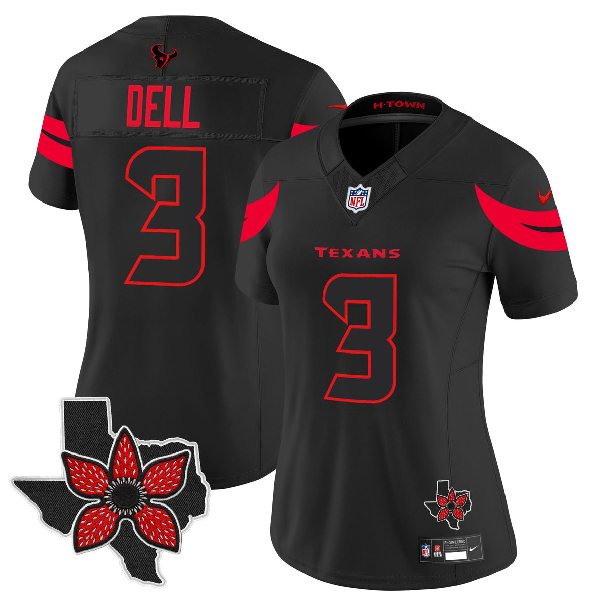 Women's Houston Texans 'Stranger Things Edition' Vapor Limited Jersey - All Stitched