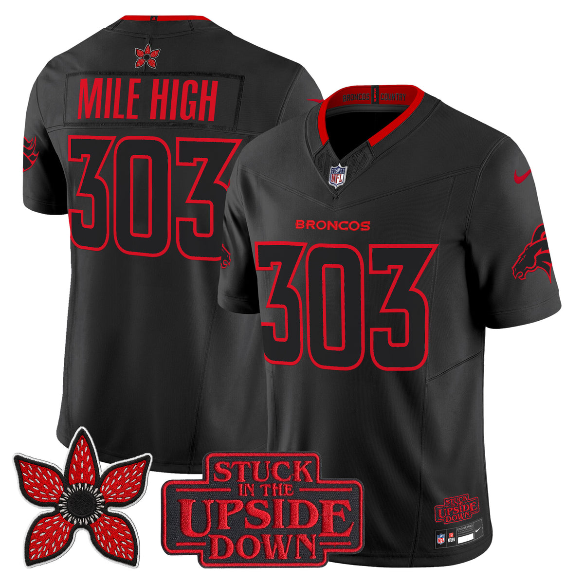 Denver Broncos 'Stranger Things Edition' Vapor Limited Jersey - All Stitched