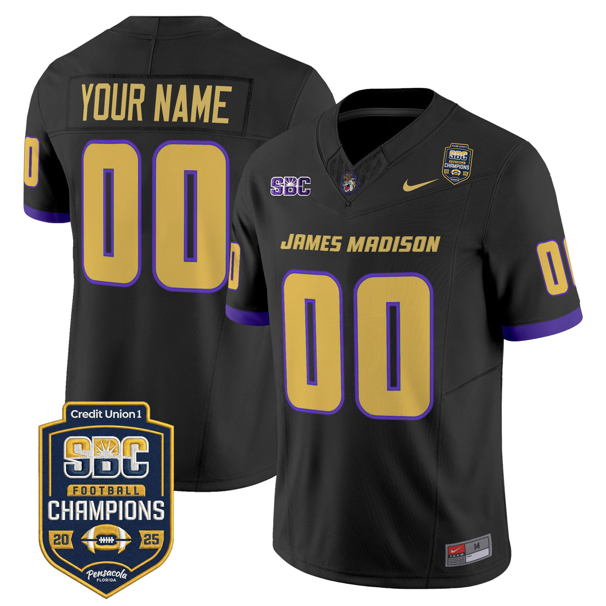 James Madison Dukes 2025 SBC Champions Vapor Limited Custom Jersey - All Stitched