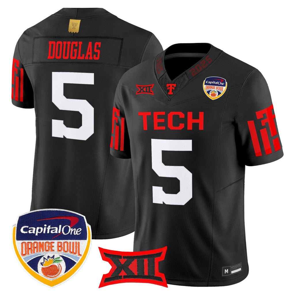 Men's Texas Tech Red Raiders 2025 Orange Bowl Vapor Limited Jersey - All Stitched
