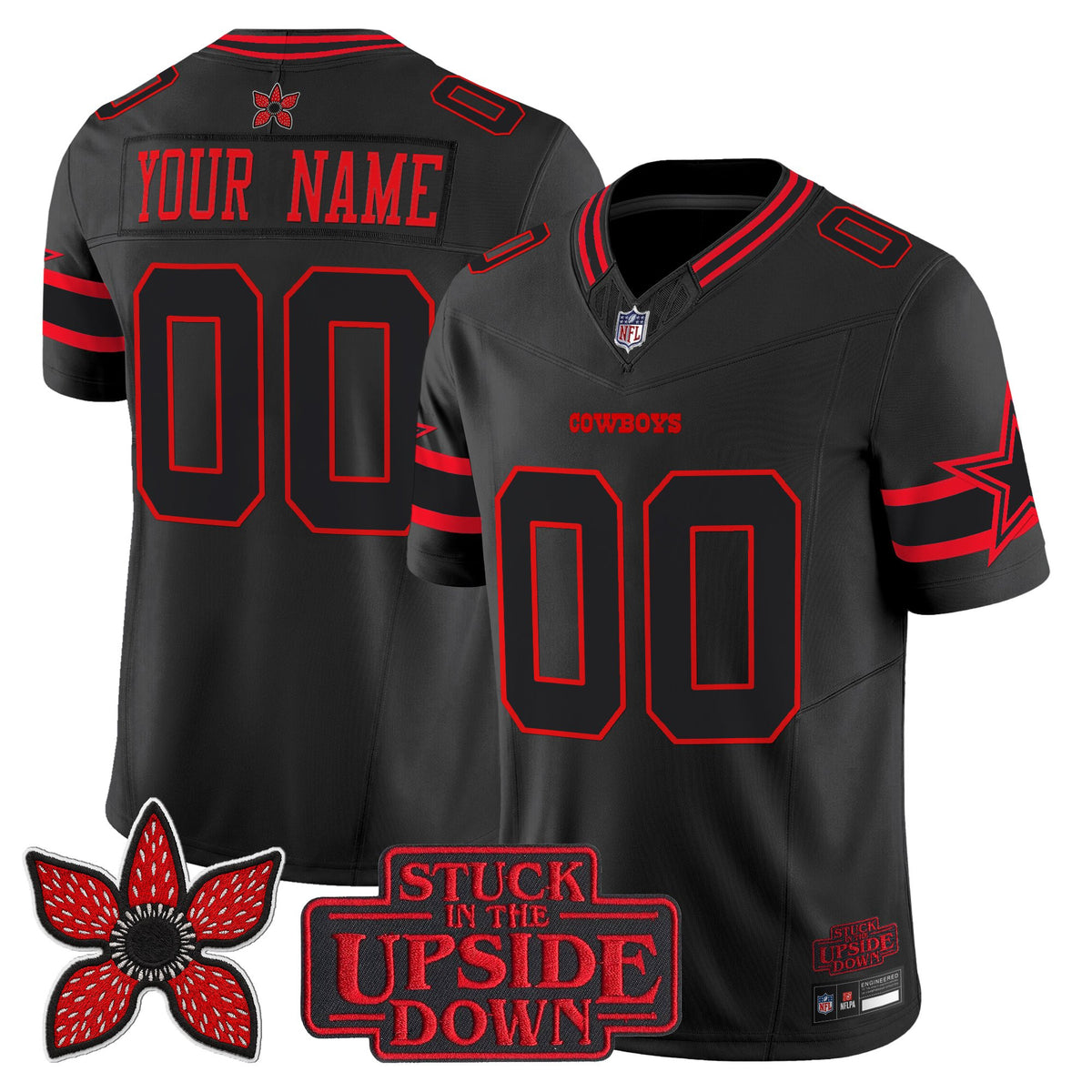 Dallas Cowboys 'Stranger Things Edition' Vapor Limited Custom Jersey - All Stitched