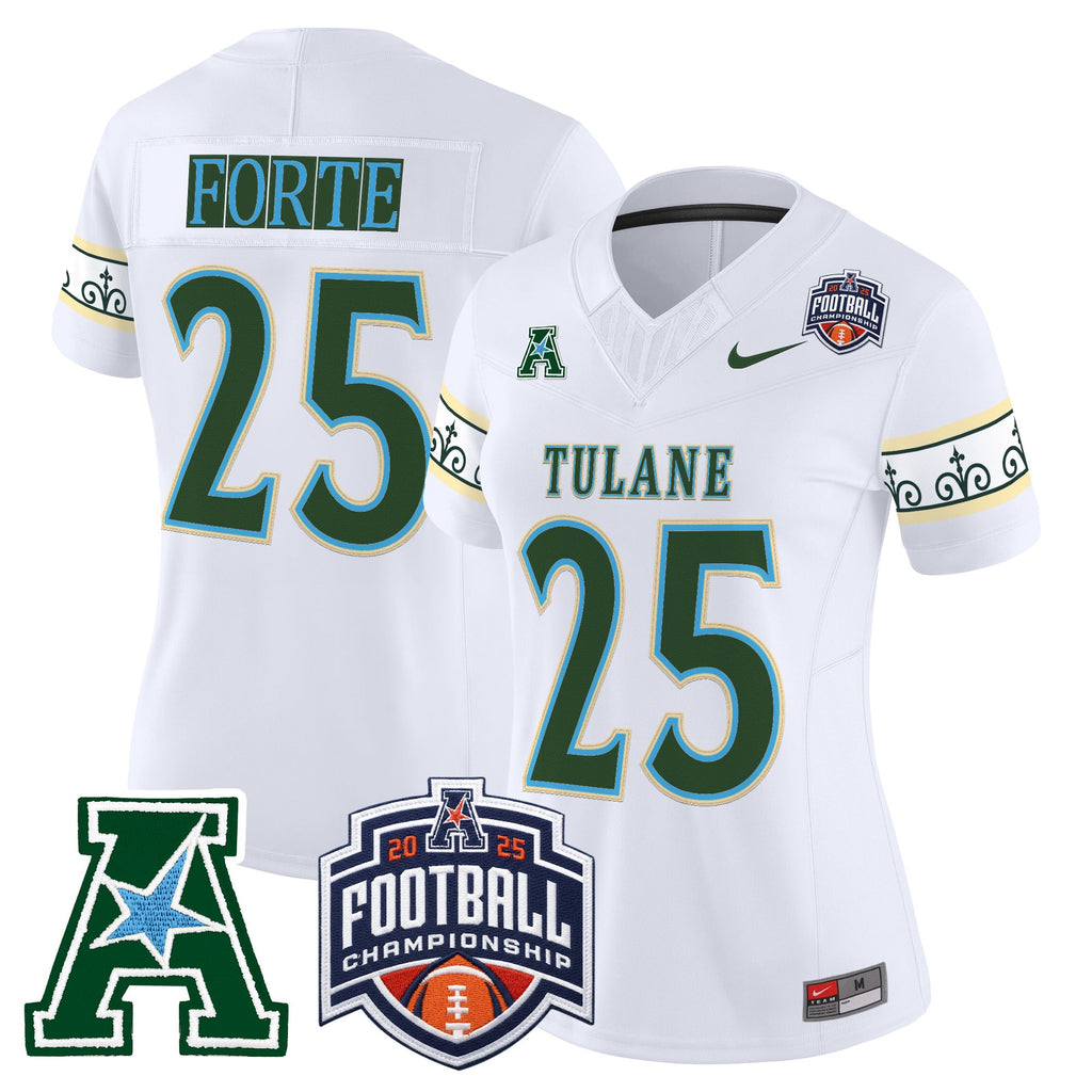 Women's Tulane Green Wave 'City Edition' Vapor Limited Jersey - 2025 AAC Championship Patch - All Stitched