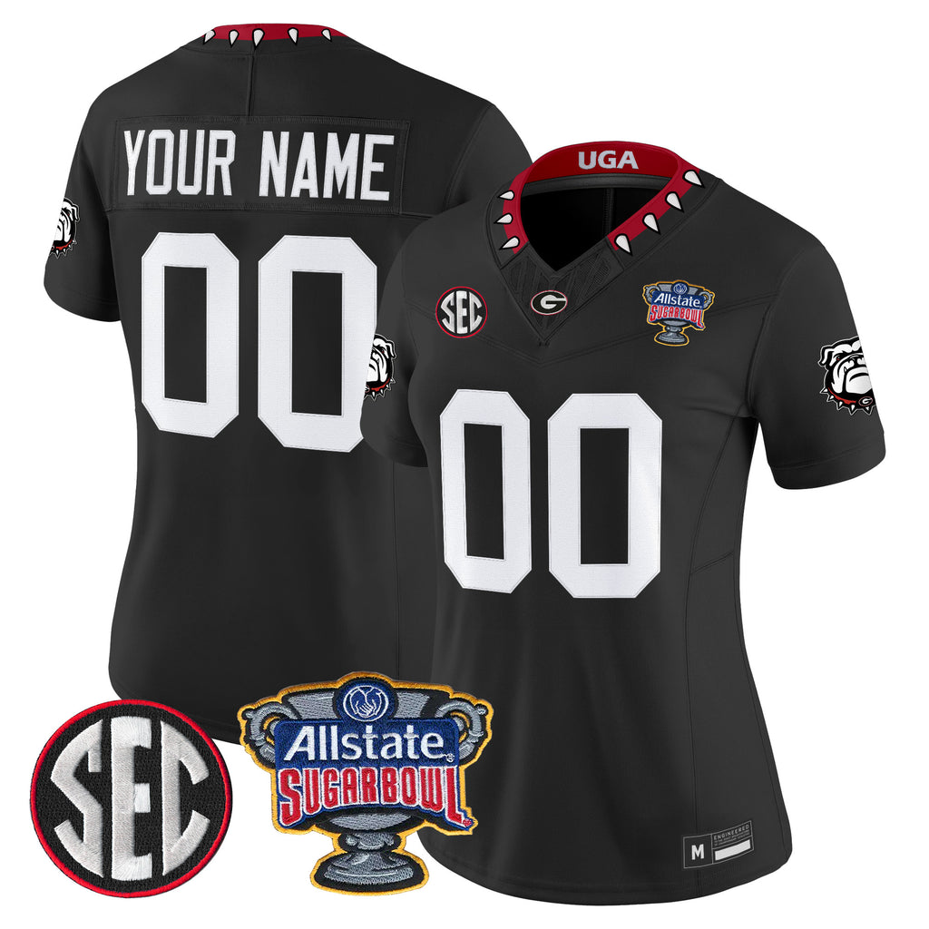 Georgia Bulldogs Sugar Bowl Patch Vapor Limited Custom Jersey - All Stitched