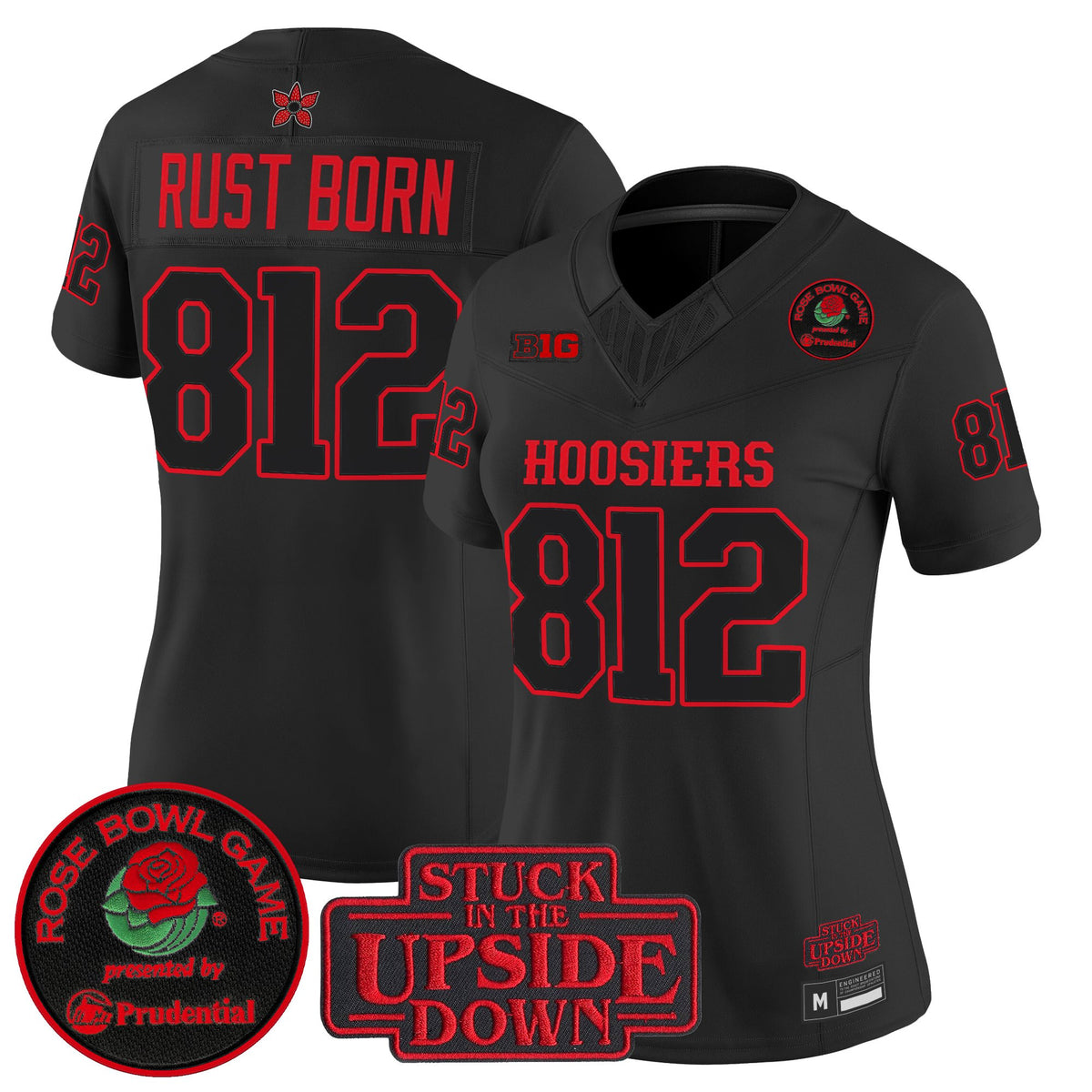 Women's Indiana Hoosiers 'Stranger Things Edition' Vapor Limited Jersey - 2025 Rose Bowl Patch - All Stitched