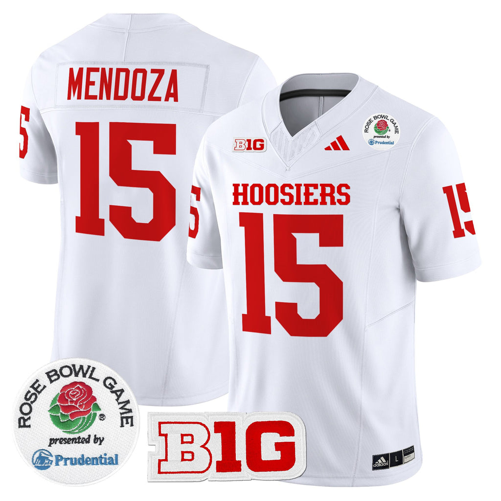 #15 Fernando Mendoza Indiana Hoosiers 2026 Rose Bowl Vapor Limited Jersey V2 - All Stitched