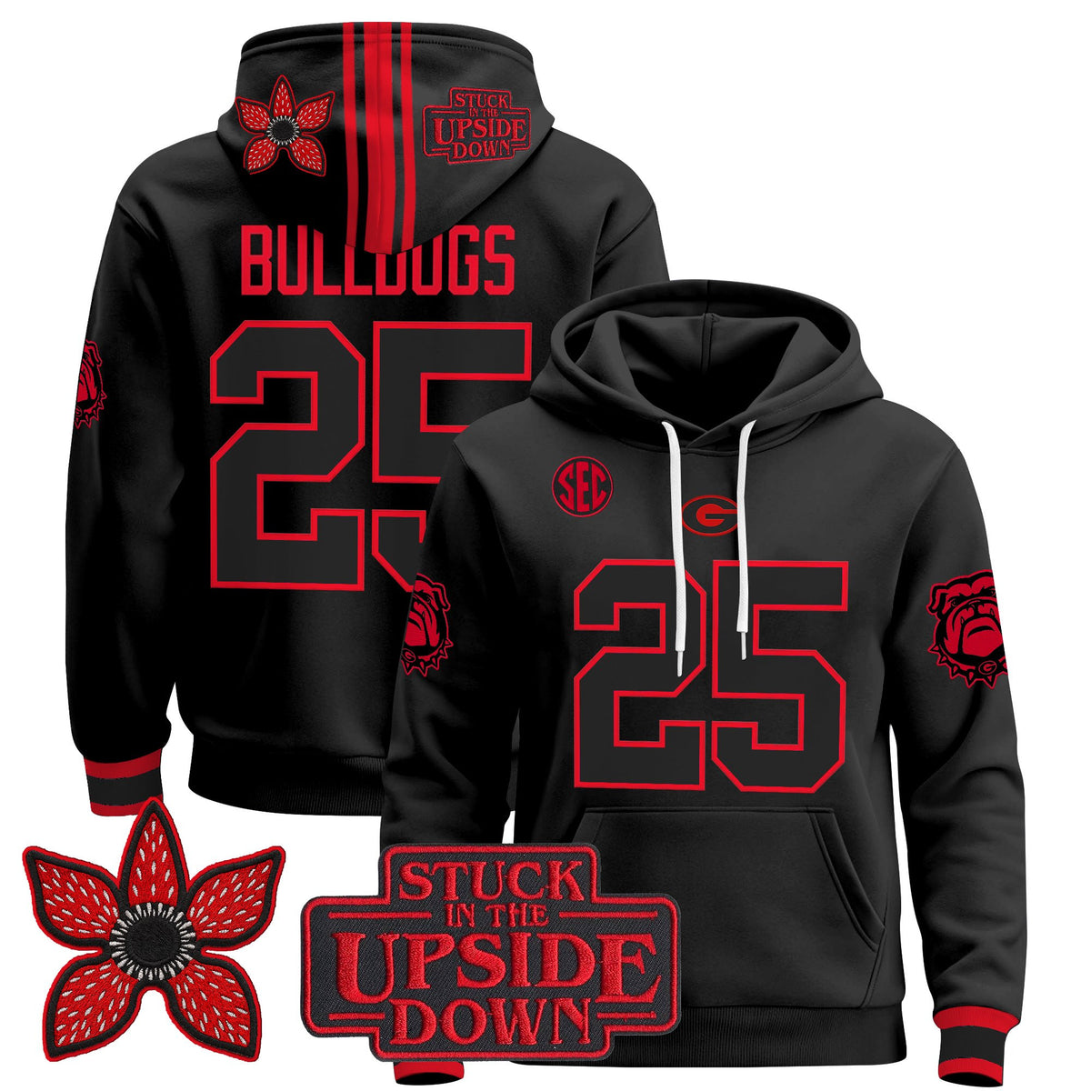 Georgia Bulldogs 'Stranger Things Edition' Premium Pullover Hoodie - All Stitched