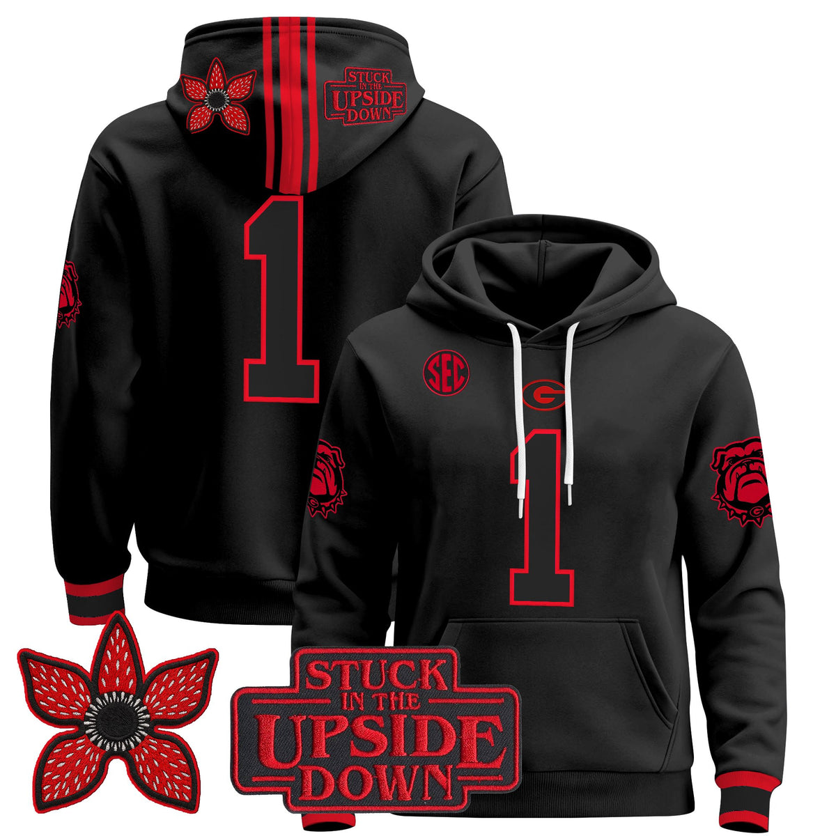 Georgia Bulldogs 'Stranger Things Edition' Premium Pullover Hoodie - All Stitched