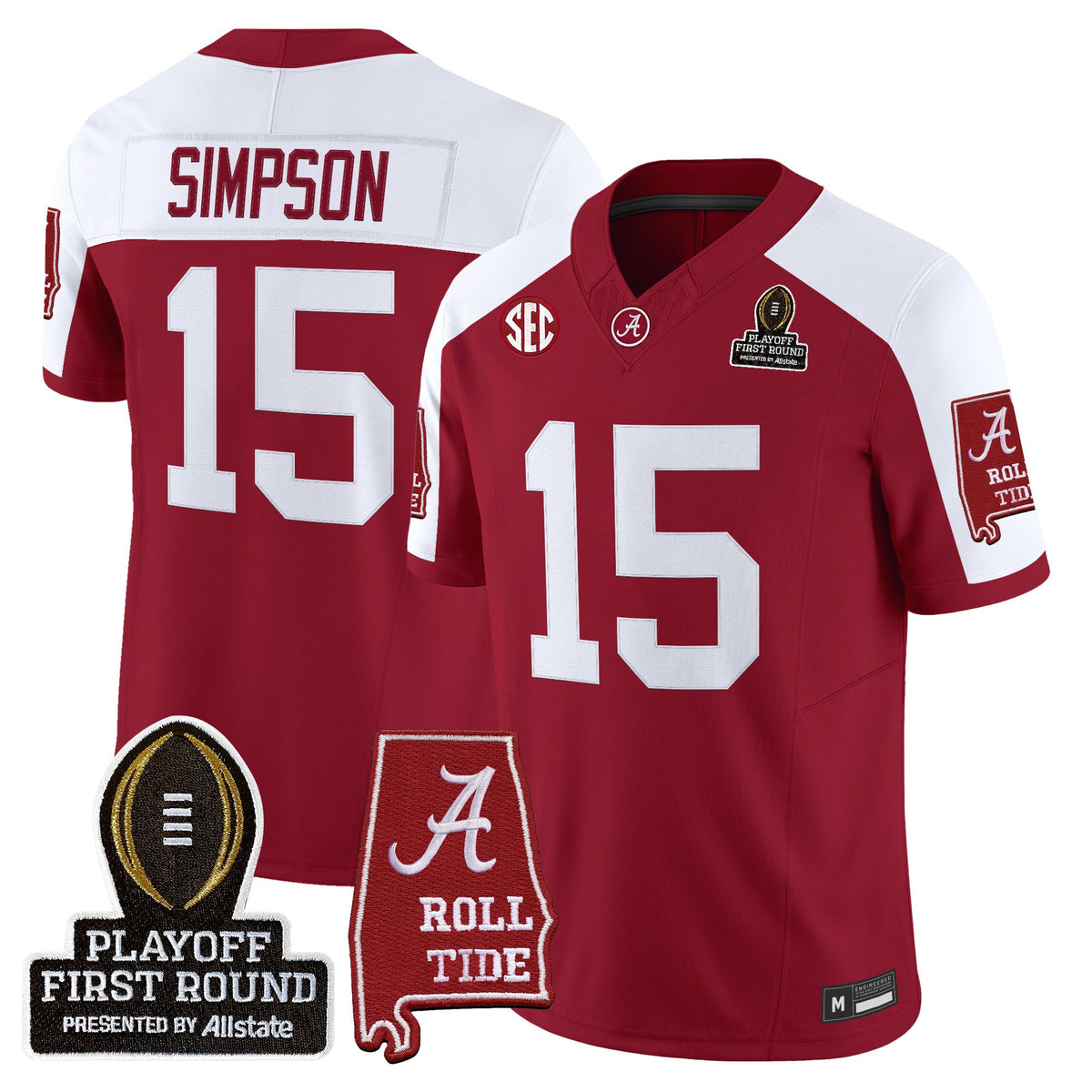 Men's Alabama Crimson Tide 2025 Playoff First Round Vapor Limited Jersey - All Stitched