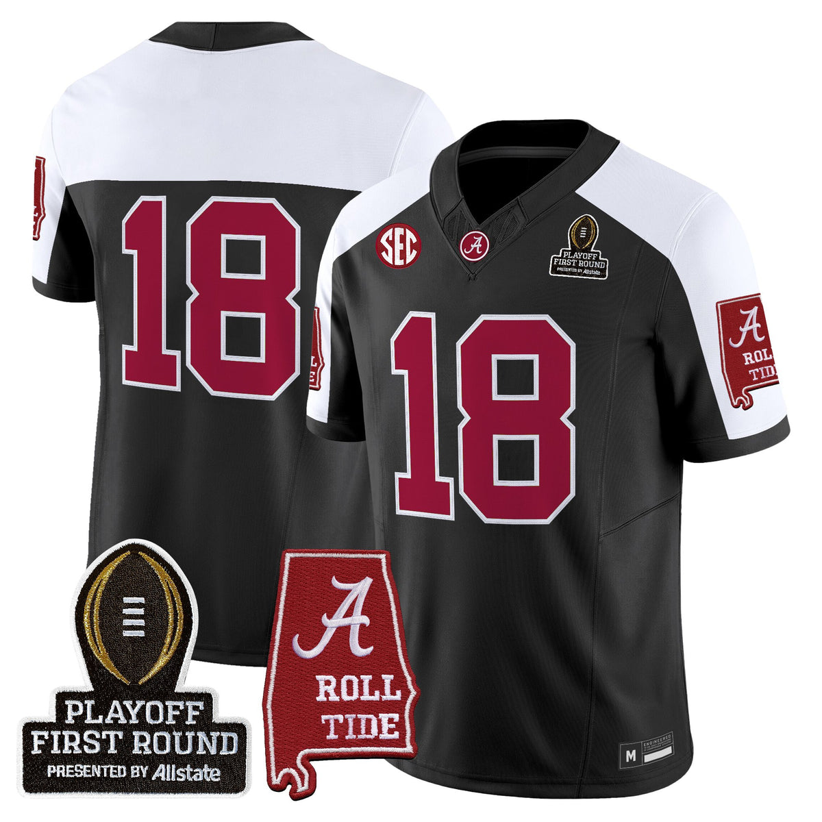 Men's Alabama Crimson Tide 2025 Playoff First Round Vapor Limited Jersey - All Stitched