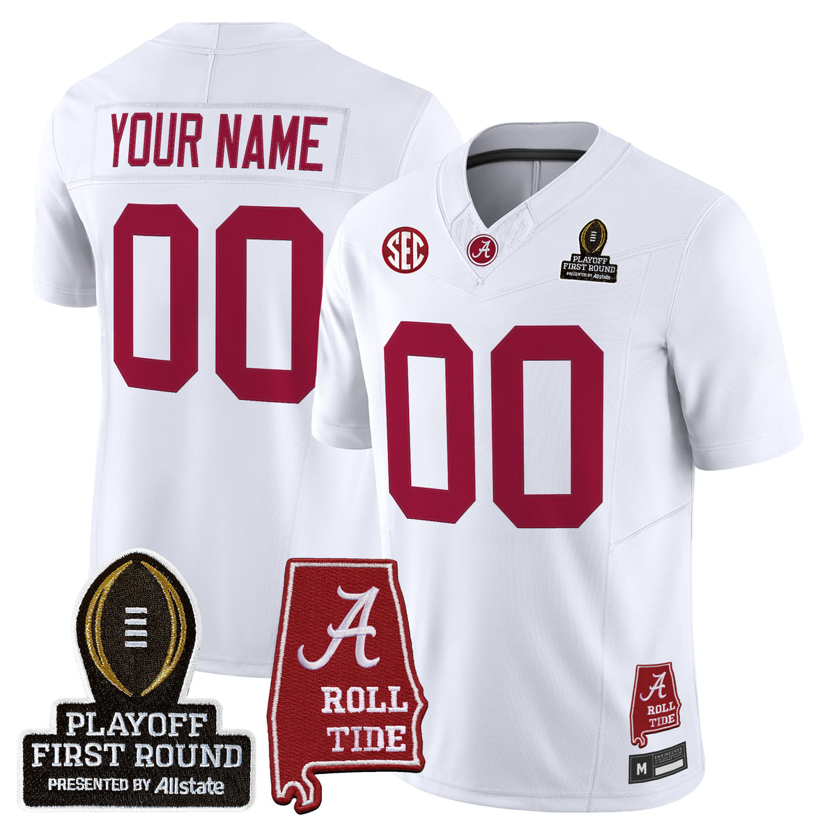 Alabama Crimson Tide 2025 Playoff First Round Vapor Limited Custom Jersey - All Stitched