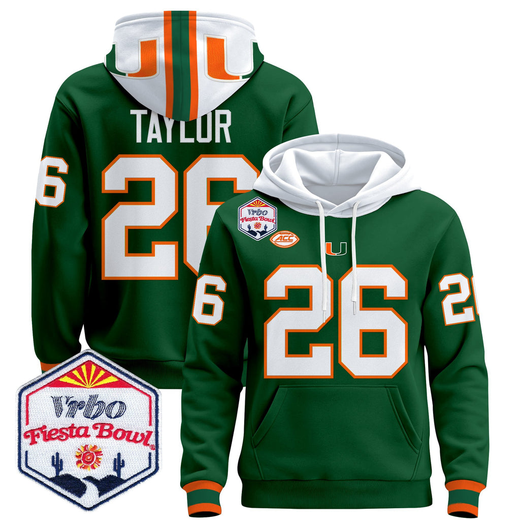 Men's Miami Hurricanes 2026 The Fiesta Bowl Premium Pullover Hoodie - All Stitched