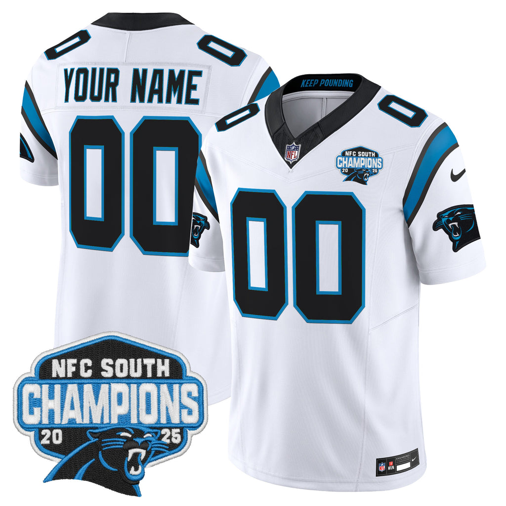 Carolina Panthers 2025 NFC South Division Champions Vapor Limited Custom Jersey - All Stitched