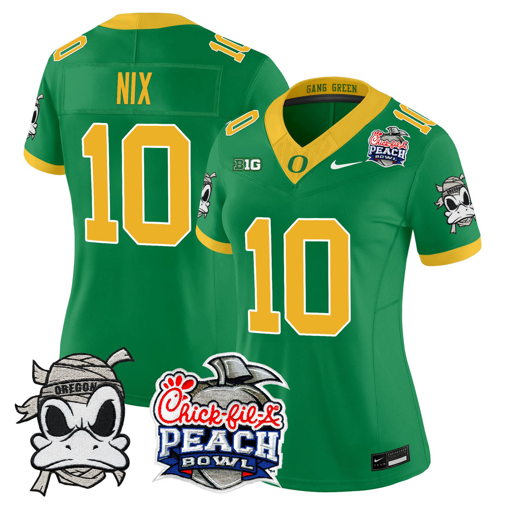 Women's Oregon Ducks "Mummy Duck" Vapor Limited Jersey - 2026 Peach Bowl Patch - All Stitched
