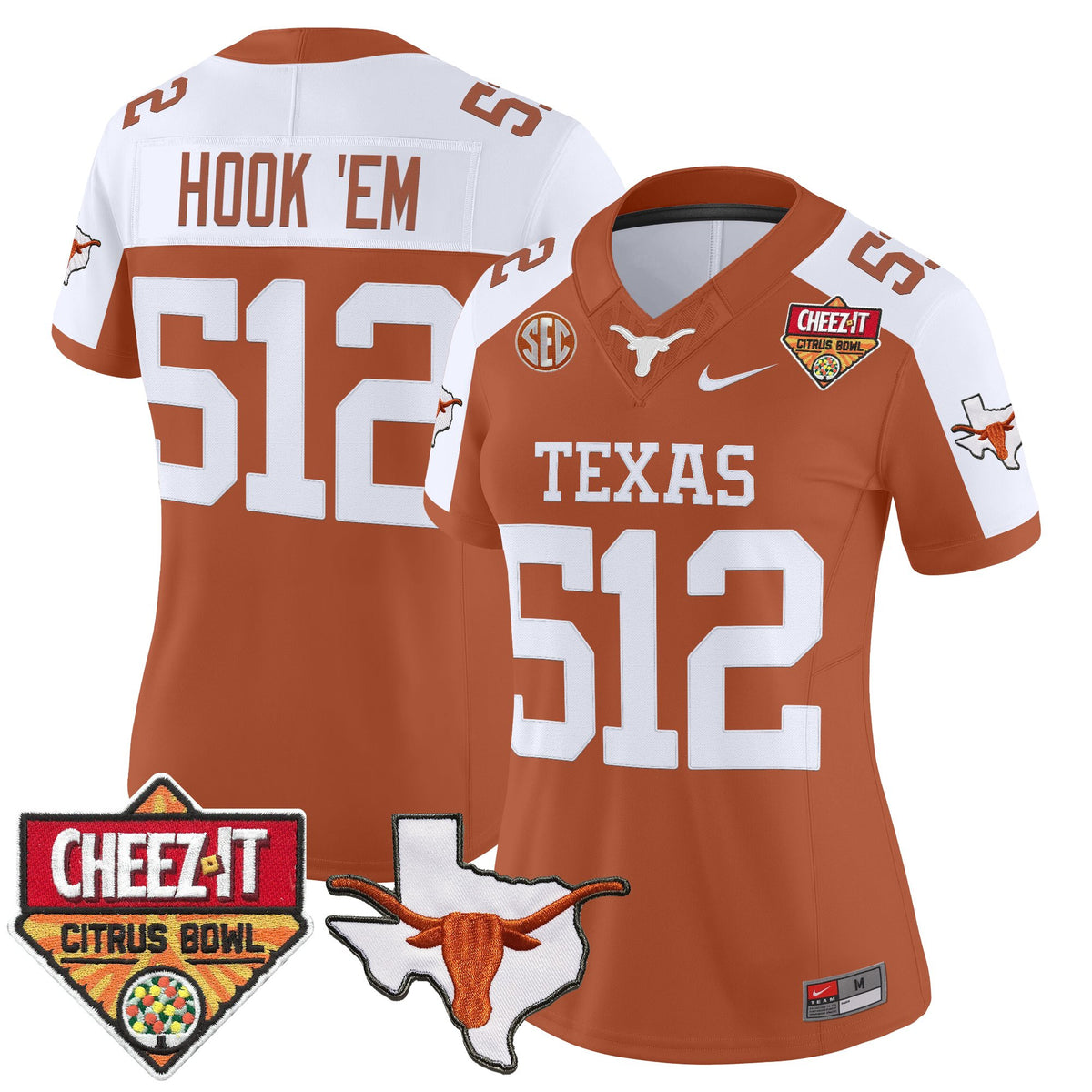 Women's Texas Longhorns 2025 Cheez-It Citrus Bowl Patch Vapor Limited Jersey - All Stitched