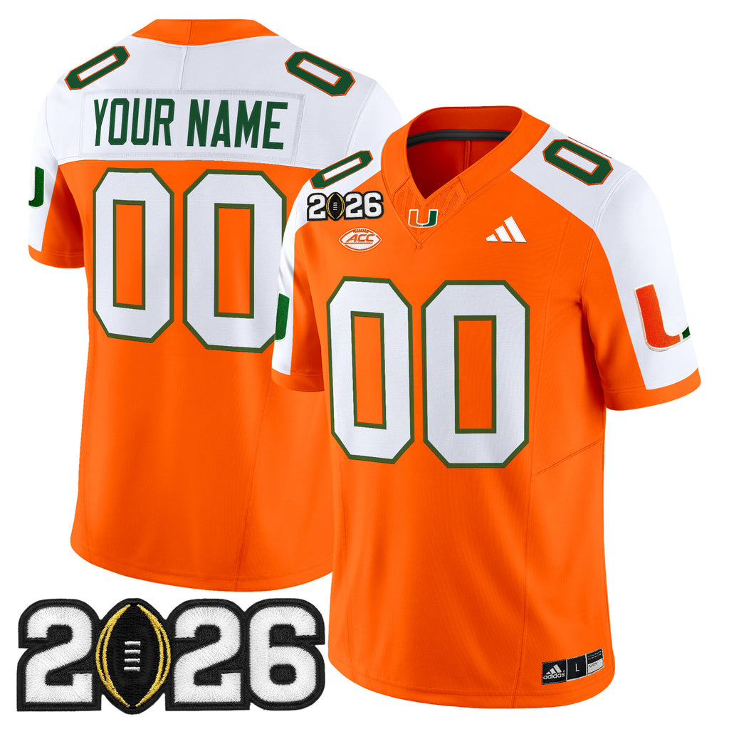 Miami Hurricanes 2026 CFP Final Patch Vapor Limited Custom Jersey - All Stitched