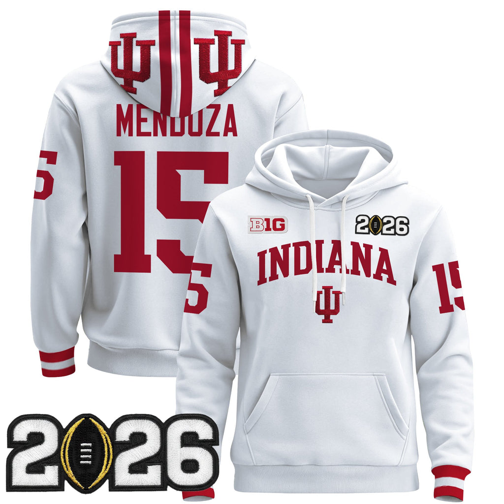 Men's Indiana Hoosiers 2026 CFP Final Patch Premium Pullover Hoodie - All Stitched