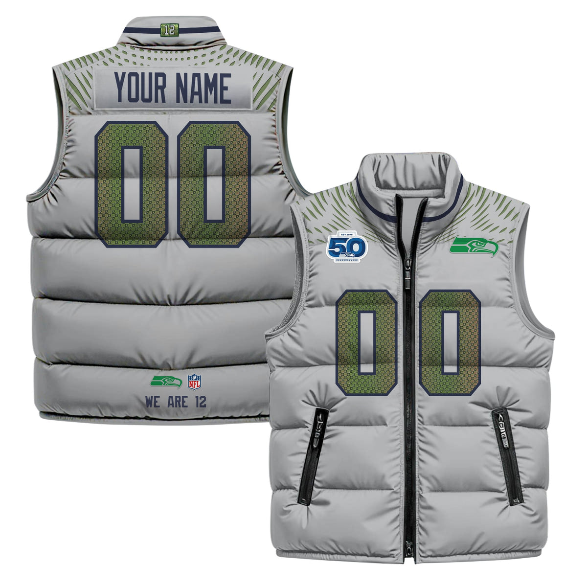 Seattle Seahawks 2026 Custom Puffer Vest