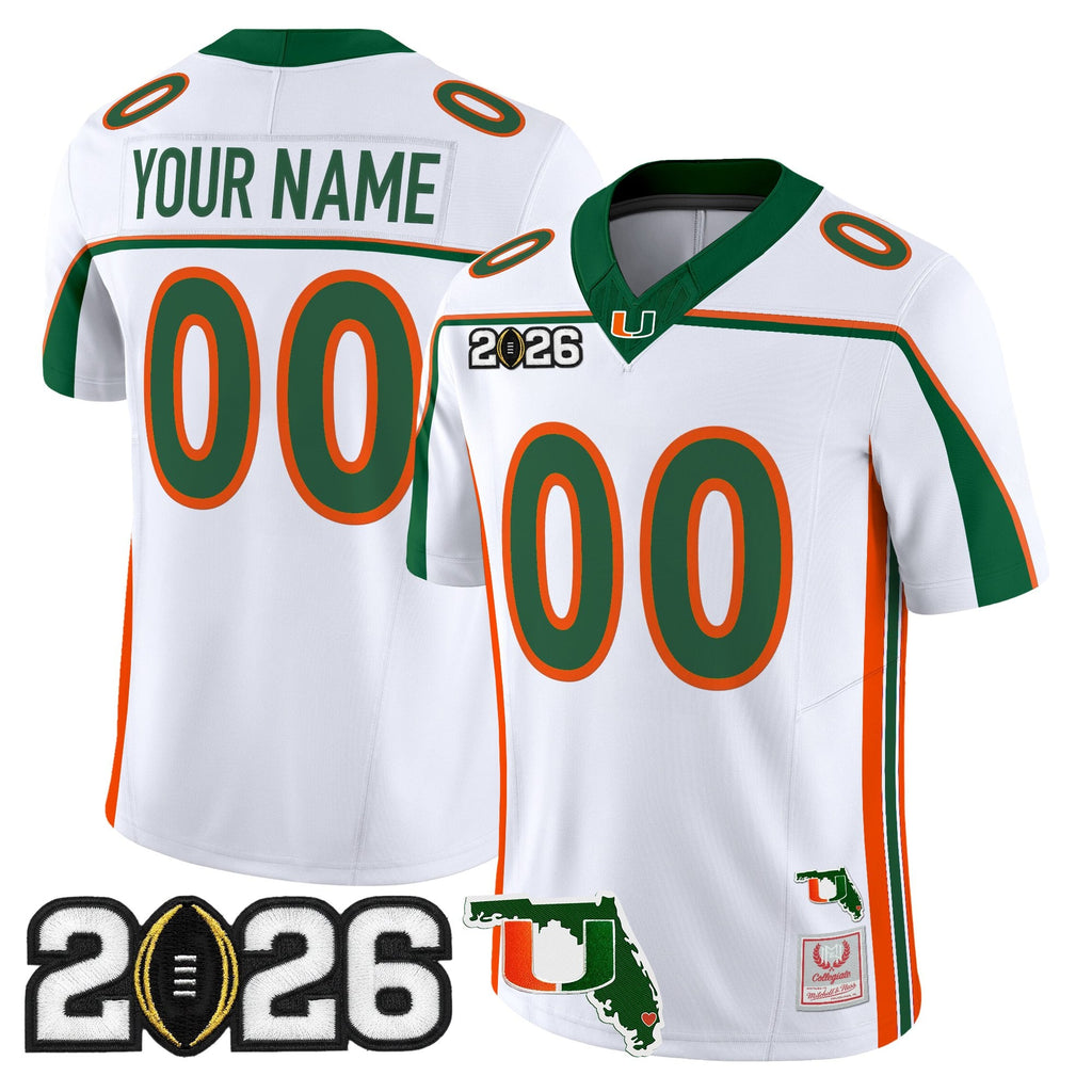 Miami Hurricanes Throwback Vapor Limited Custom Jersey - 2026 CFP Final & Florida Patch - All Stitched