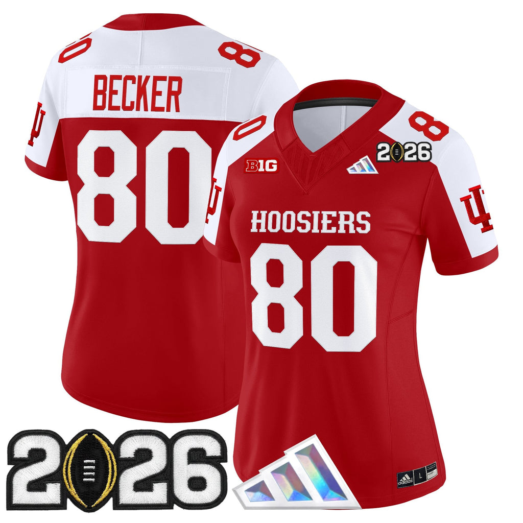 Women's Indiana Hoosiers 2026 CFP Final Patch Vapor Limited Jersey V4 - All Stitched