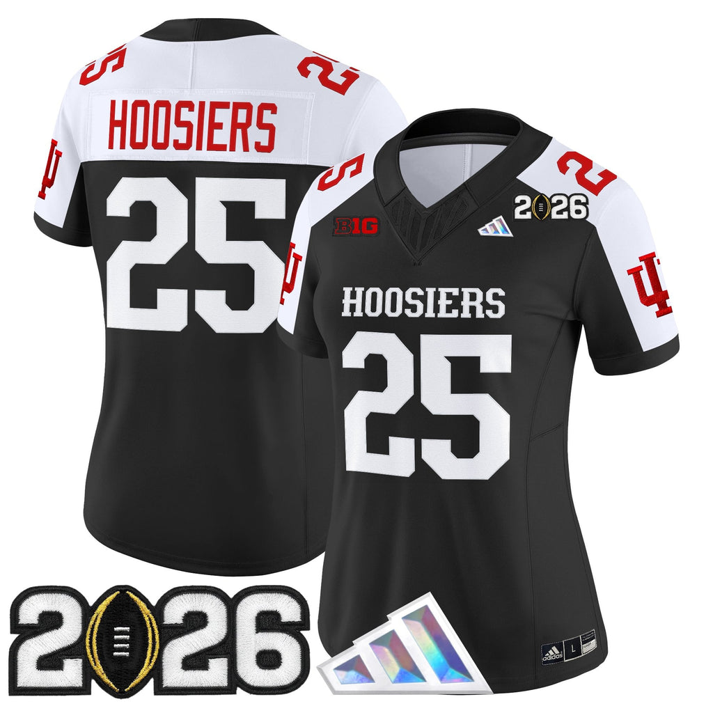 Women's Indiana Hoosiers 2026 CFP Final Patch Vapor Limited Jersey V4 - All Stitched