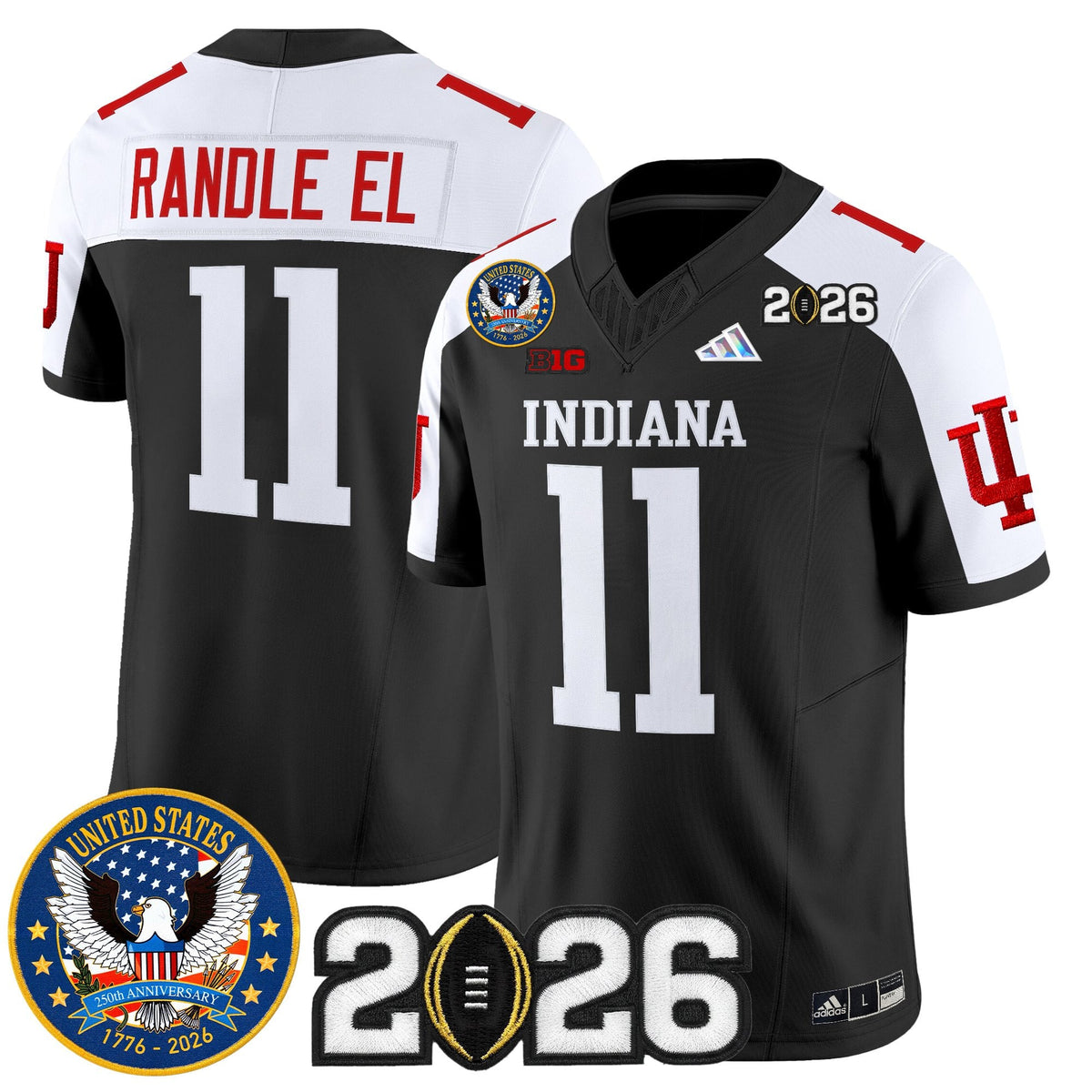 Men's Indiana Hoosiers "United States 250th Anniversary Patch" Vapor Limited Jersey V2 - All Stitched