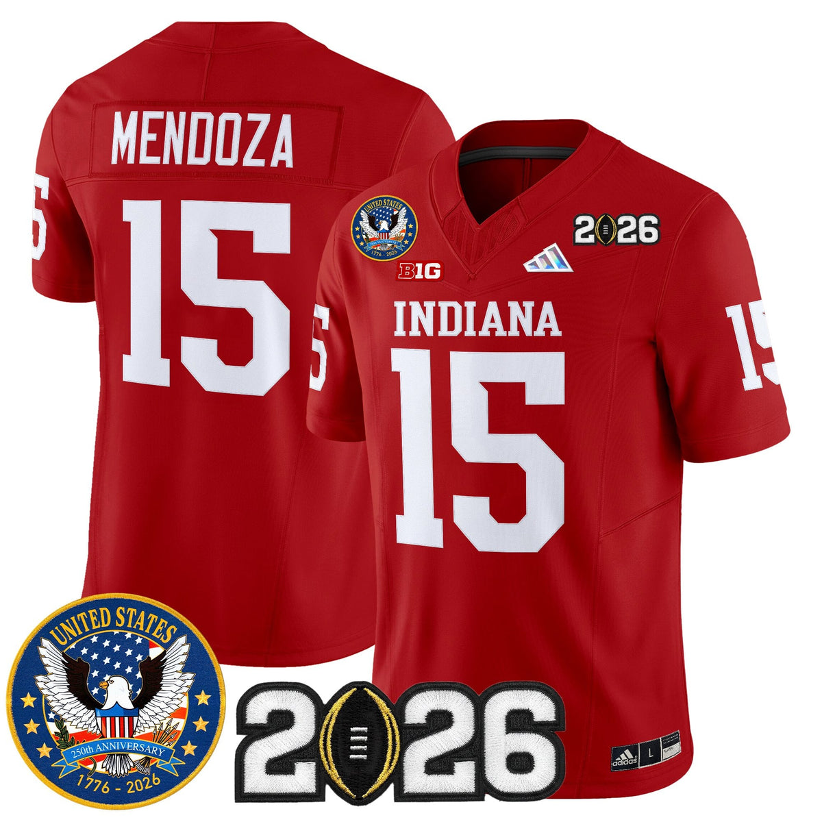 Men's Indiana Hoosiers "United States 250th Anniversary Patch" Vapor Limited Jersey V2 - All Stitched