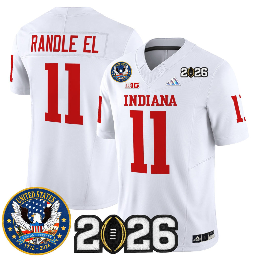 Men's Indiana Hoosiers "United States 250th Anniversary Patch" Vapor Limited Jersey V2 - All Stitched