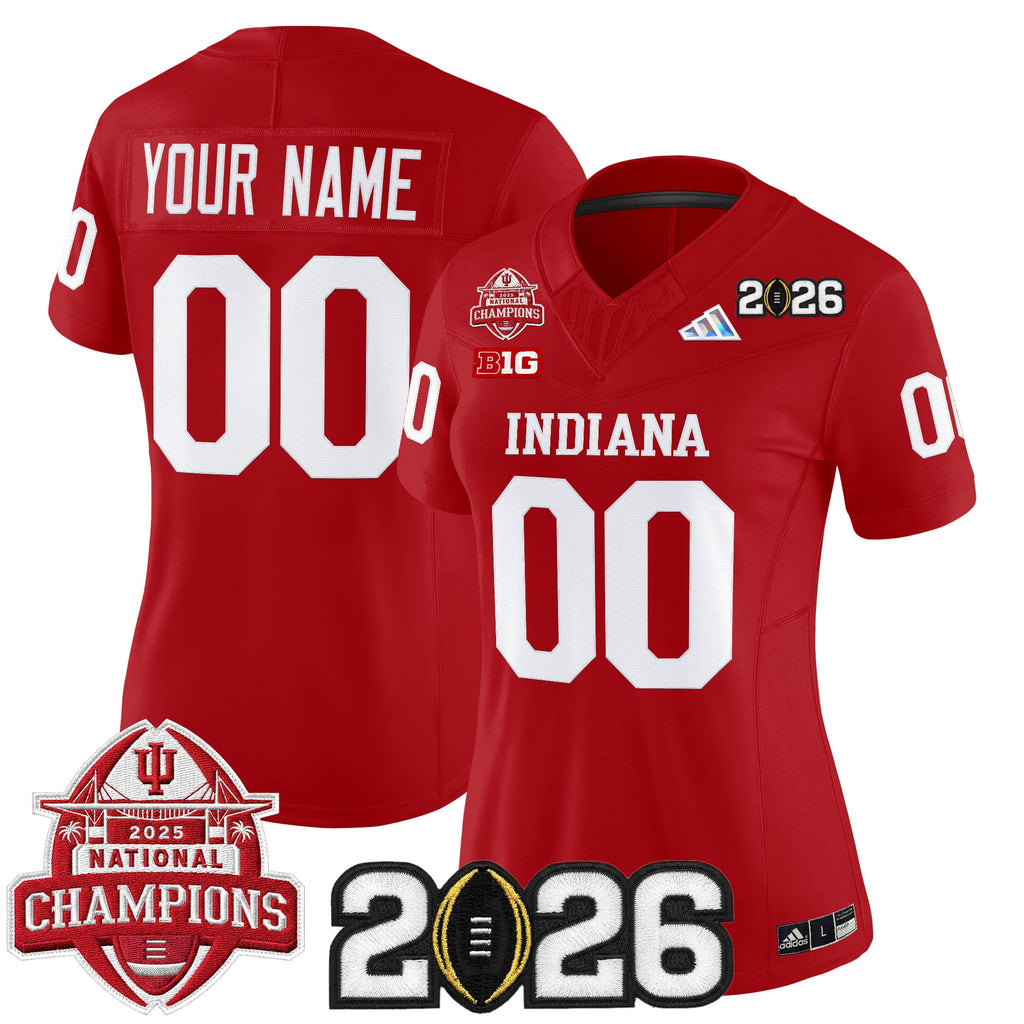 Indiana Hoosiers 2025 National Champions & 2026 CFP Final Patch Vapor Limited Custom Jersey V2 - All Stitched