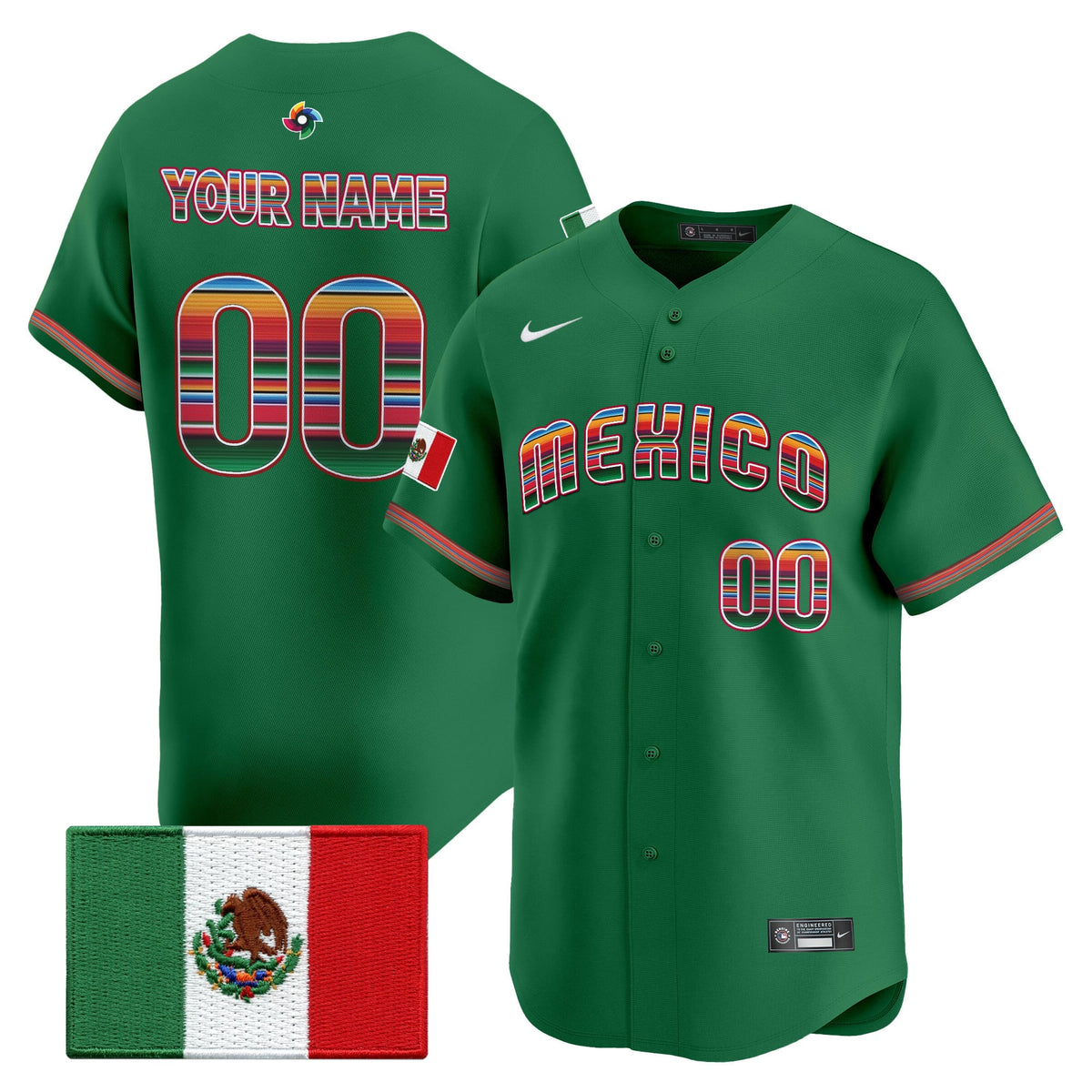 Team Mexico World Baseball Classic "Serape Edition" Vapor Premier Custom Jersey - 2026 Roster - All Stitched