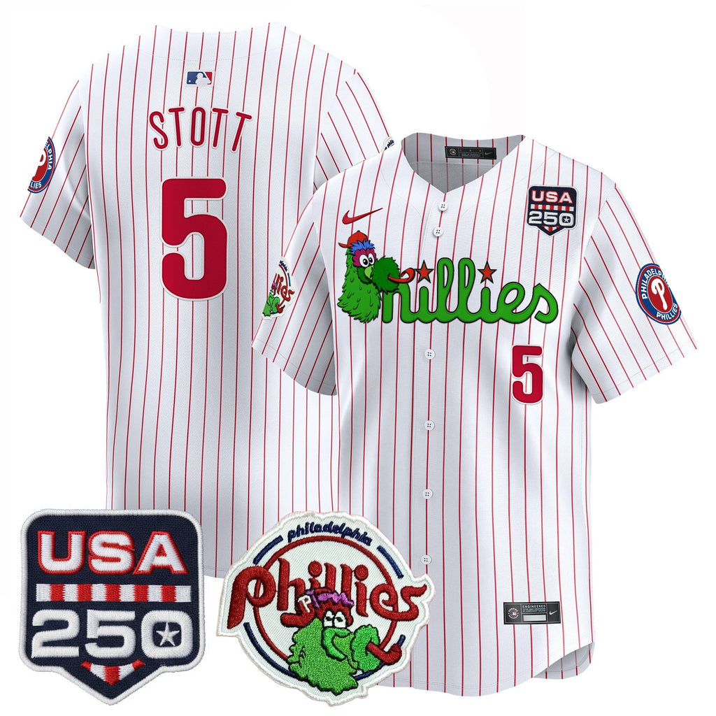 Men's Philadelphia Phillies Phanatic & 250America Patch Vapor Premier Limited Jersey - All Stitched
