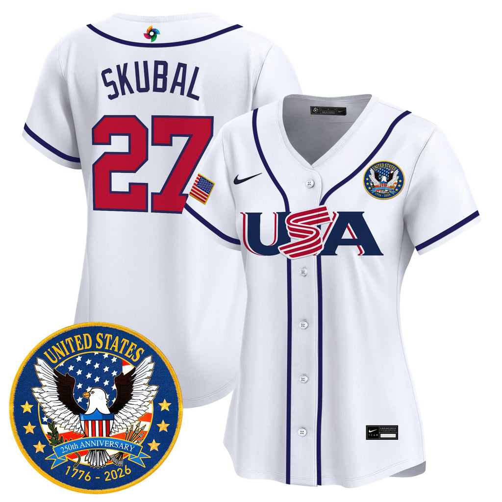 Women's Team USA World Baseball Classic United States 250th Anniversary Patch Vapor Premier Jersey - All Stitched