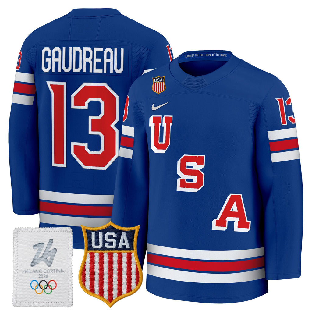 Men's 2026 USA Olympic Premium Hockey Jersey - All Stitched