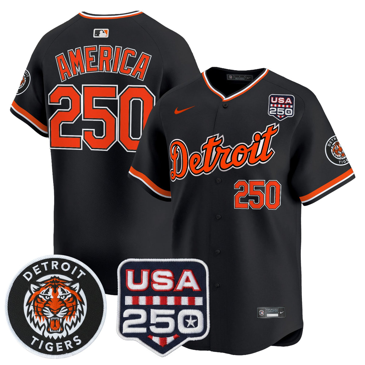 Men's Detroit Tigers 2026 Alternate Vapor Premier Limited Jersey - 250America Patch - All Stitched