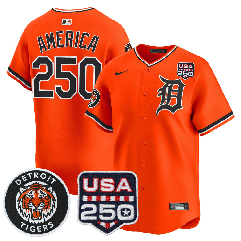 Men's Detroit Tigers 2026 Alternate Vapor Premier Limited Jersey - 250America Patch - All Stitched