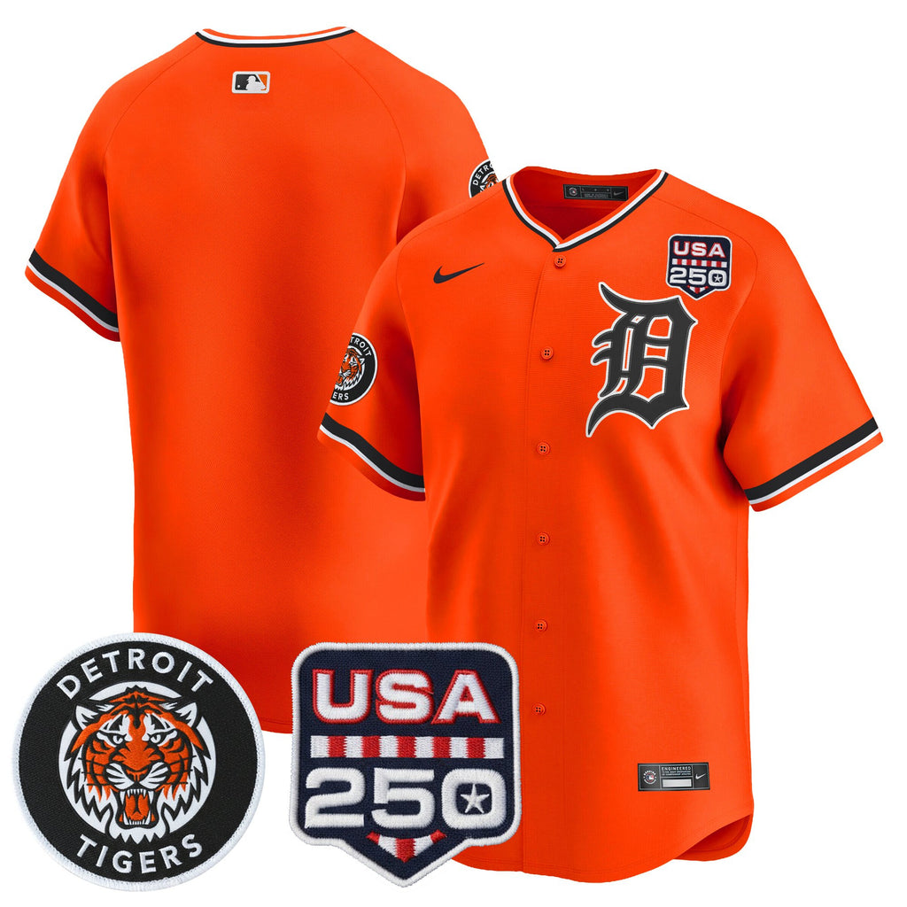 Men's Detroit Tigers 2026 Alternate Vapor Premier Limited Jersey - 250America Patch - All Stitched