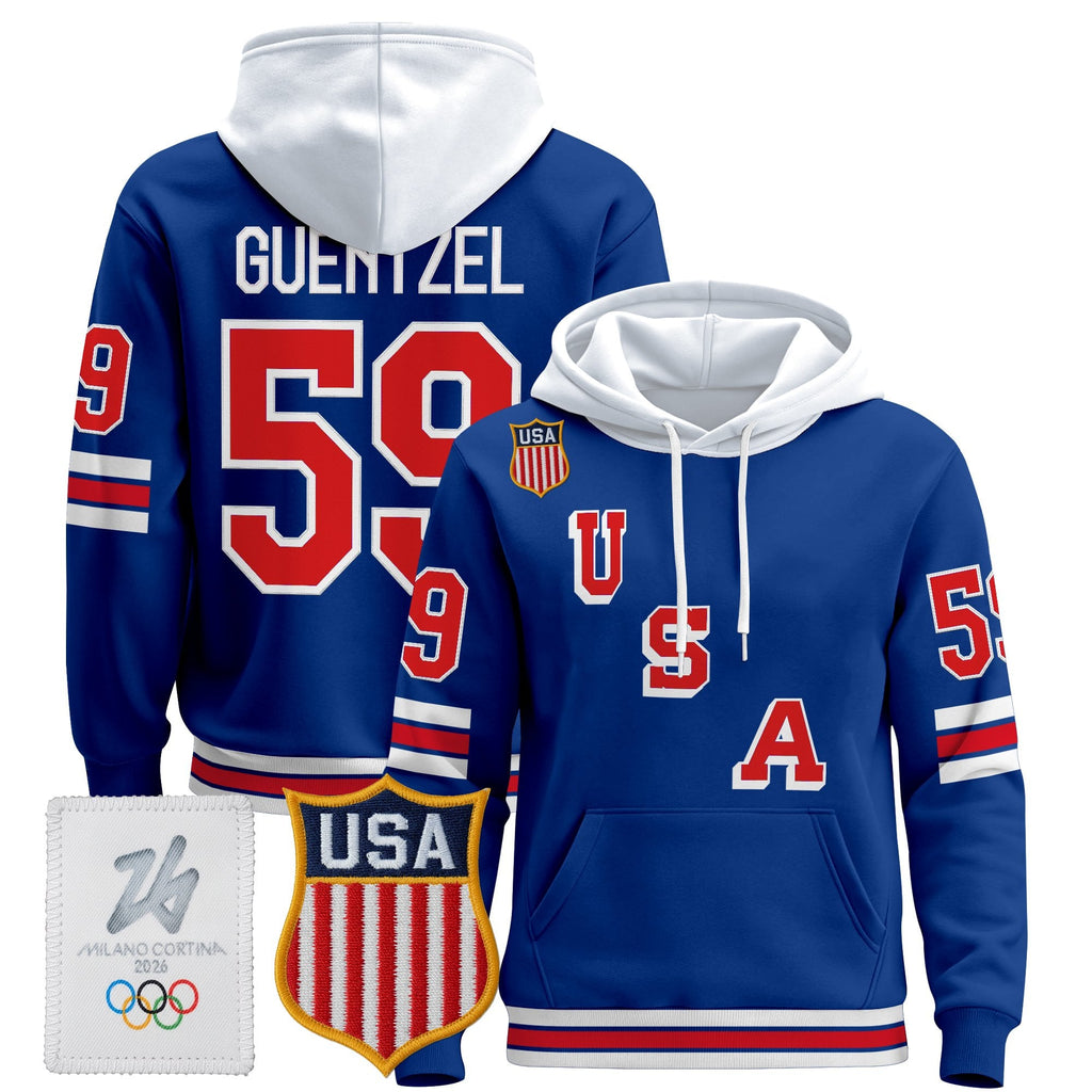 Men's 2026 USA Olympic Premium Hockey Hoodie - All Stitched