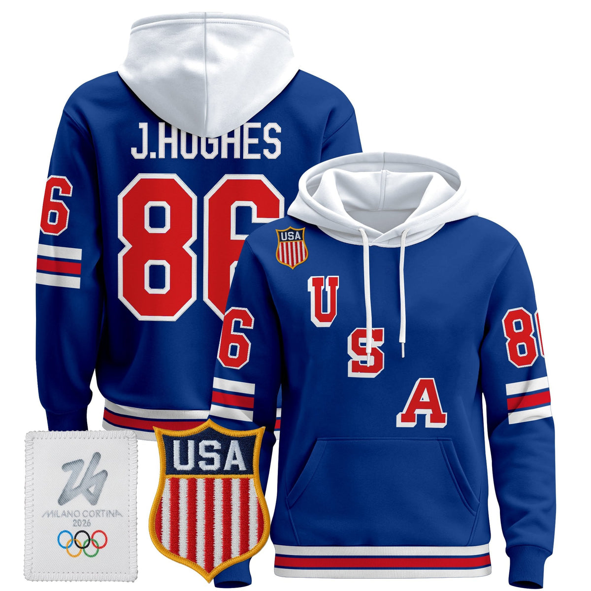 Men's 2026 USA Olympic Premium Hockey Hoodie - All Stitched